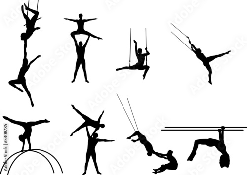 acrobats silhouettes