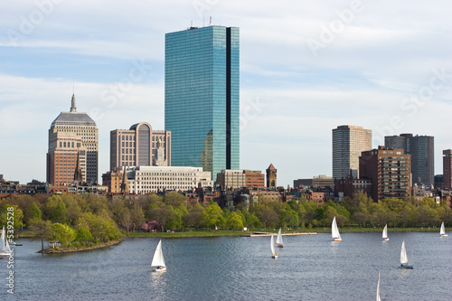 Boston and the Charles river in the spring