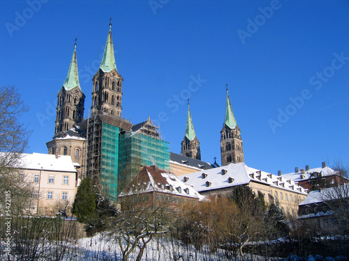 Bamberger Dom mit Gerüst