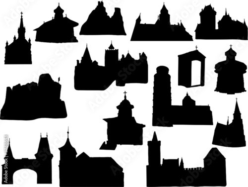 Silhouette of historic buildings
