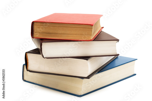 Four books isolated on the white background