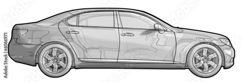Side view illustration of a Lexus LX460.