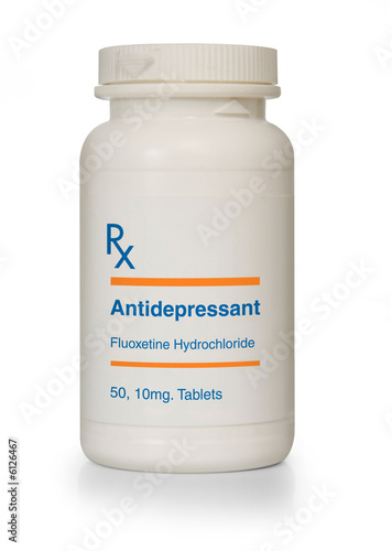 Bottle of antidepressant medication