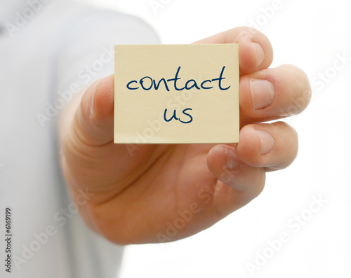 Notiz mit contact us