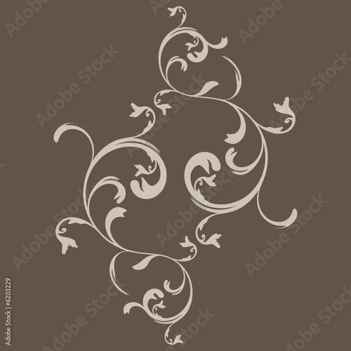 vector serie - flower arabesque on a green brown background