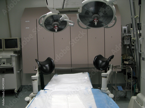 Operating room with stirrups