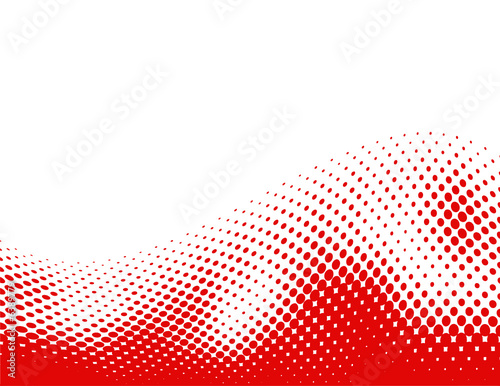 Vector half-tone dots wave in red with sample text