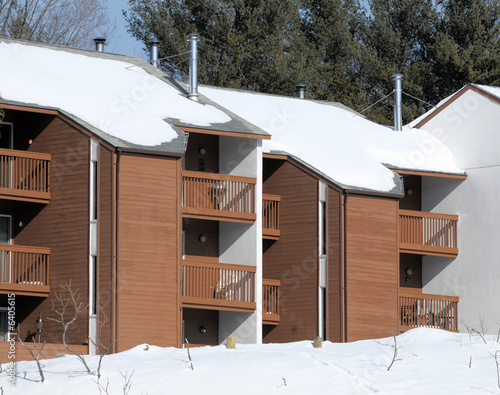 Holiday resort in a winter setting