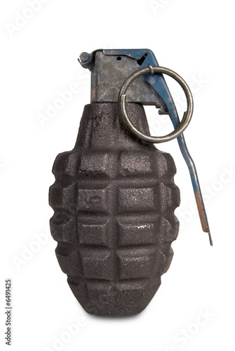 Hand grenade isolated over a white background