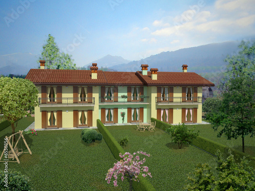 Render di villette a schiera