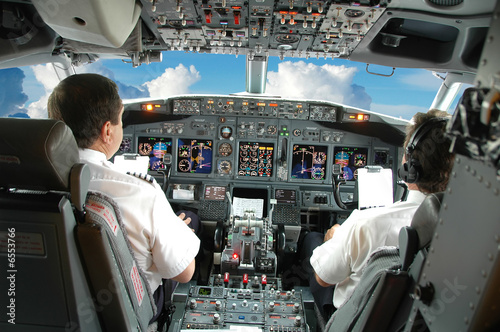 Pilots in the cockpit