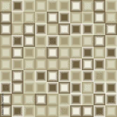Brown 3d tiles - seamless vector pattern