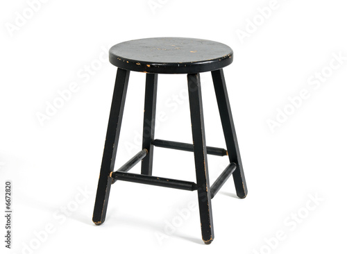 Painted black wooden stool
