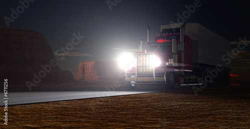 lorry in the night