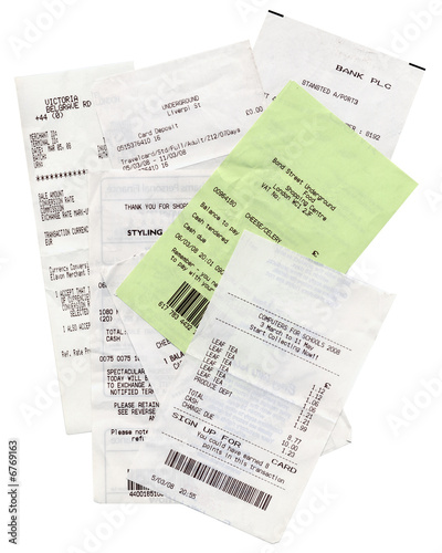 Receipts of purchase - supermarket receipt