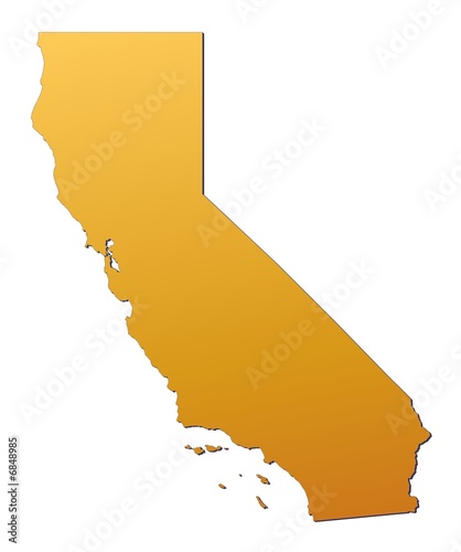 California (USA) map filled with orange gradient
