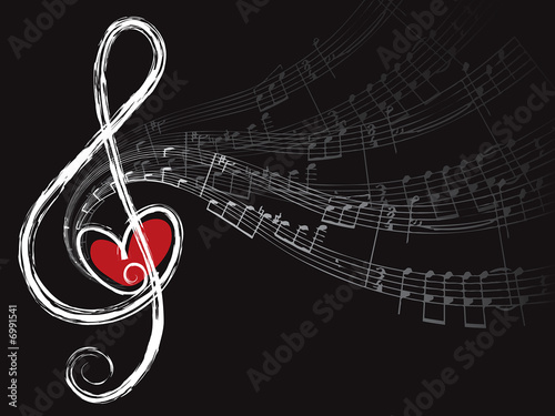 treble love and music notes