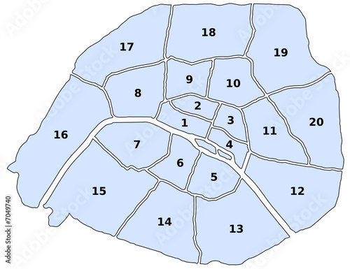 Carte des arrondissements de Paris