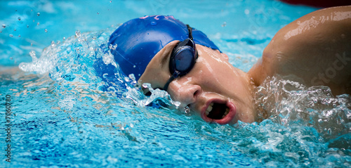 nager natation jeux olympiques visage athlète bonnet respirer