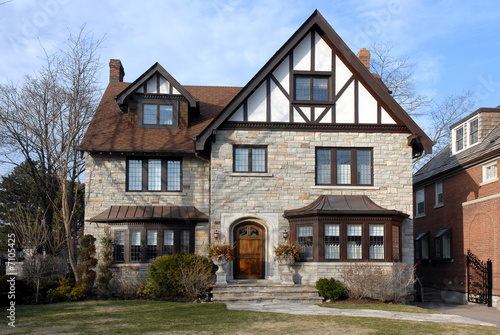 Large tudor style house with bay window