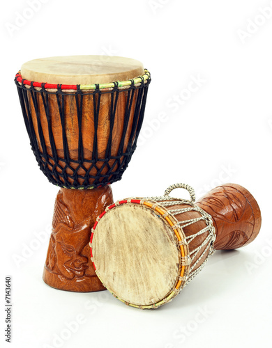 Two African djembe drums