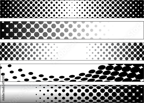Halftone Black and White Web Banners