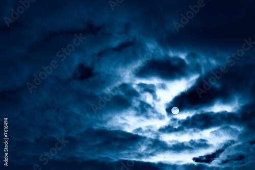 Night moon and clouds