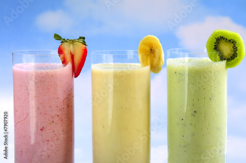 Assorted fruit smoothies