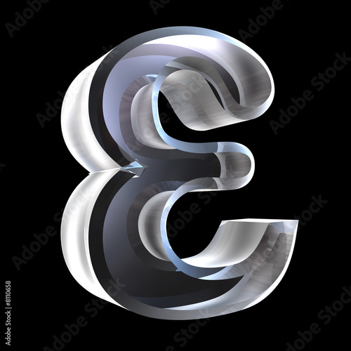 Epsilon symbol in glass (3d)