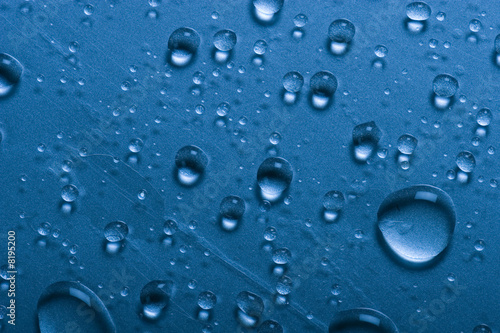 Water drops on a glass surface