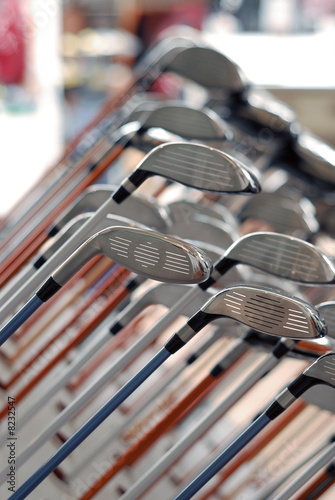 Golf clubs for sale in shop