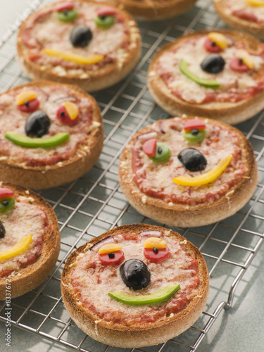 Smiley Faced Pizza Muffins