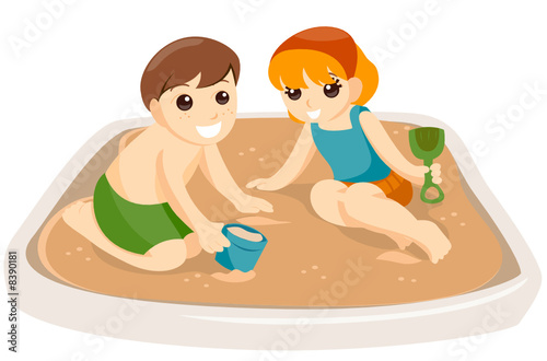 Children playing in a Sandbox