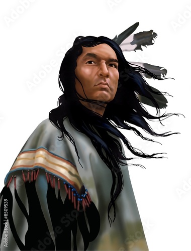 Lakota warrior su bianco
