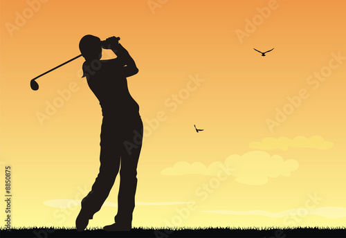 Abstract vector illustration of golfer