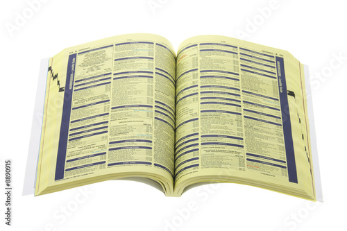 Phone Directory on Isolated White Background