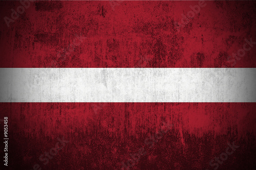 Weathered Flag Of Latvia, fabric textured..