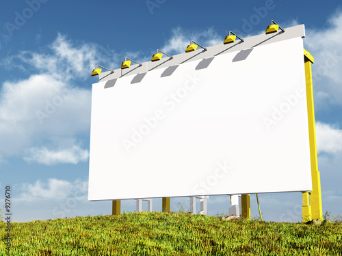 An illustration of a big white advertising wall