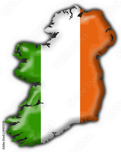 ireland button flag map shape