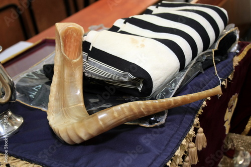 Traditional Jewish Shofar and Tallit