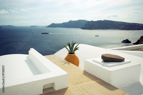 summer scene in santorini island, greece
