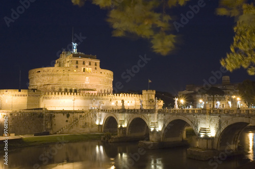 Italy Older Bridge and Castle Sant Angelo in Rome