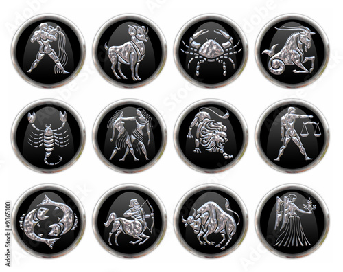 Botones con signos del Zodiaco