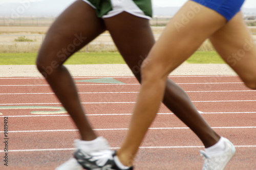 Women's 1500 meter run during a college track meet.