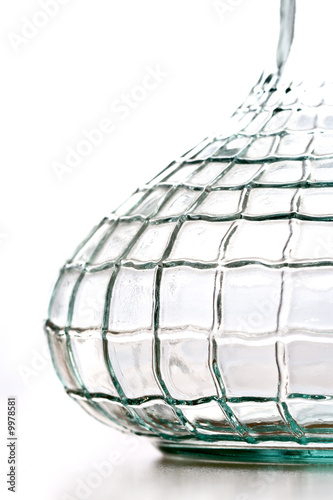 abstract crystal textured vase, isolated on white background