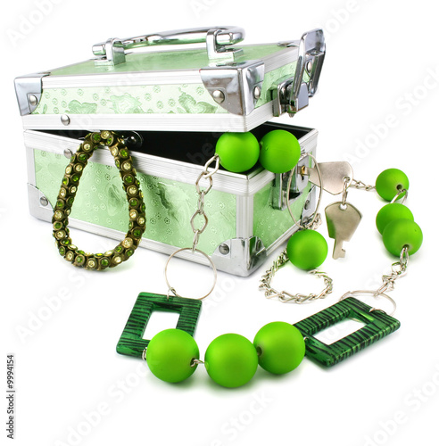 Light green trunk, beeads and armlet isolated