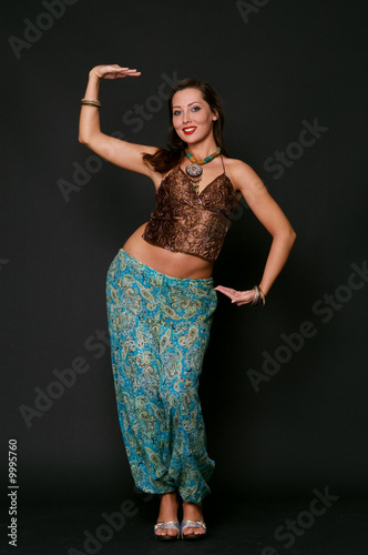 indian dancer over black background