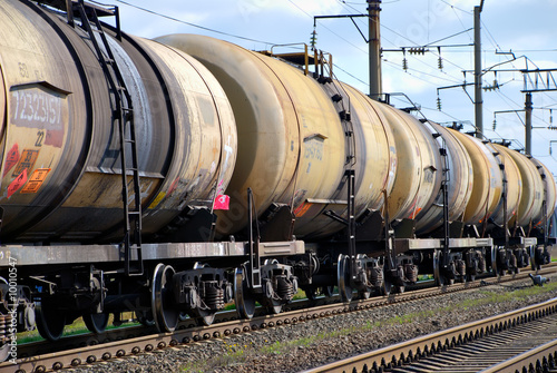 The train transports tanks with oil and fuel