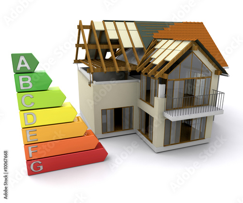 House under construction with energy ratings