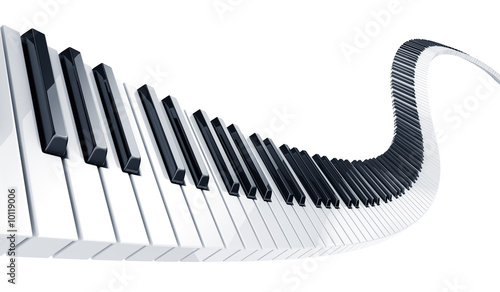 3d rendering of wavy piano keys